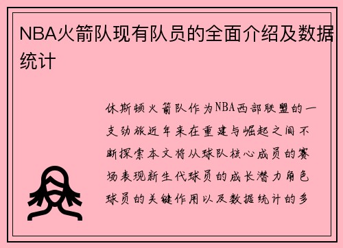 NBA火箭队现有队员的全面介绍及数据统计
